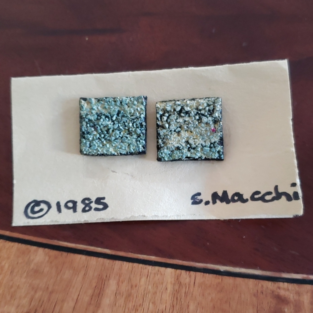 NWOT HANDCRAFTED "TILE"  EARRINGS
